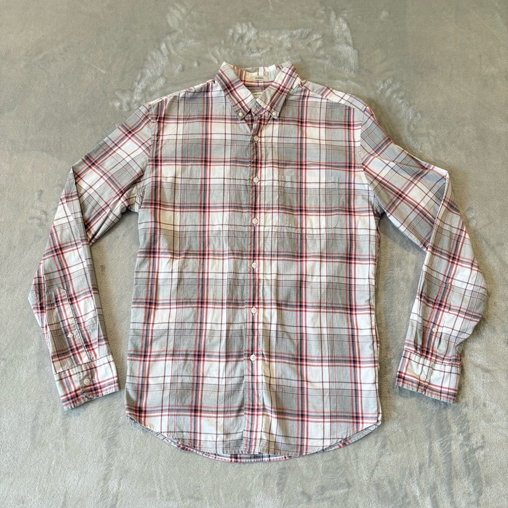 J. Crew Classic Secret Wash Shirting Plaid Stretch Button Down Mn’s Sz M